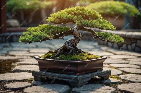 Premium Photo Bonsai With Stone Pathway Leading To It