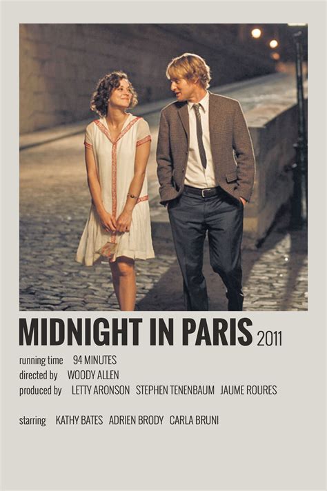 Alternative Minimalist Movie/Show Polaroid Poster - Midnight in Paris ...