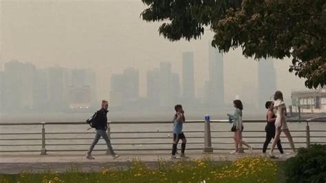 Canada wildfires cause haze over New York City | Sky News