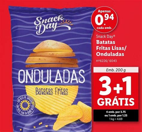 Promoção Snack Day Batatas Fritas Lisas Onduladas Emb 200 g em Lidl