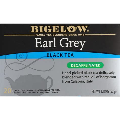 Bigelow Earl Grey Decaffeinated Black Tea Bags 20 Count Pack Of 2