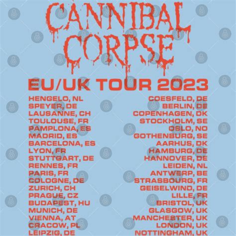 Cannibal Corpse EU UK Tour 2023 Poster Set Cannibal Corpse Tour 2023