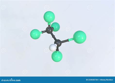 Halothane Molecule Ball And Stick Molecular Model Chemistry Related 3d Rendering Stock