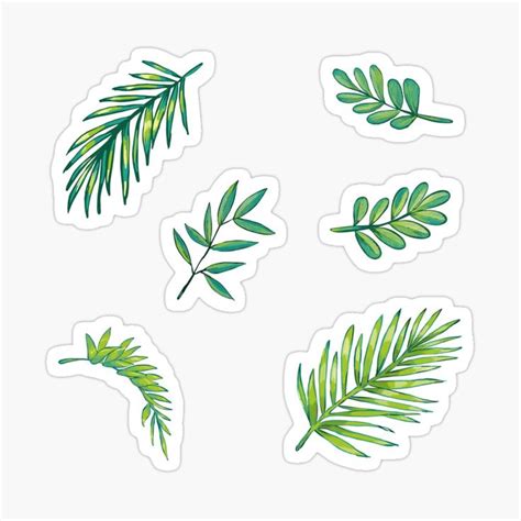 Tropical Island Monstera Leaf Sticker Set Sticker By Geolescent