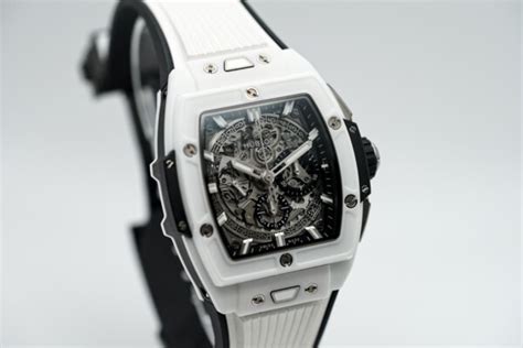 Hublot Spirit Of Big Bang 642hx0170rx White Ceramic Skeleton Dial Rubber Strap 42mm Luxury