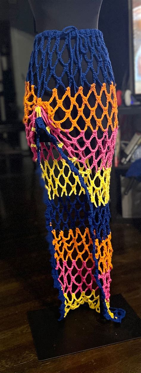 Mesh High Slit Bikini Coverup Skirt Only Etsy