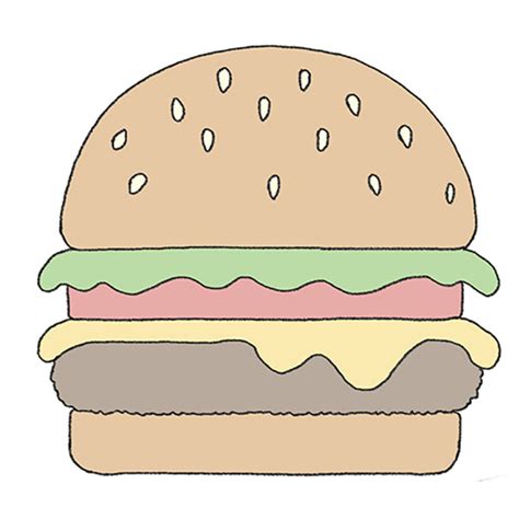 How to Draw a Cheeseburger - Easy Drawing Tutorial For Kids