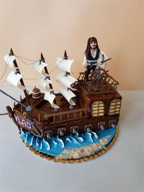 Pirates Of The Caribbean Ship Cake Jack Sparrow Cake Topper Pirate