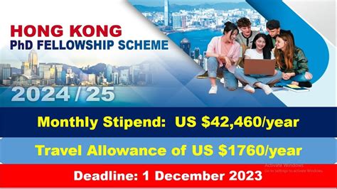 Hong Kong PhD Fellowship Scheme 2024 Fully Funded How To Apply