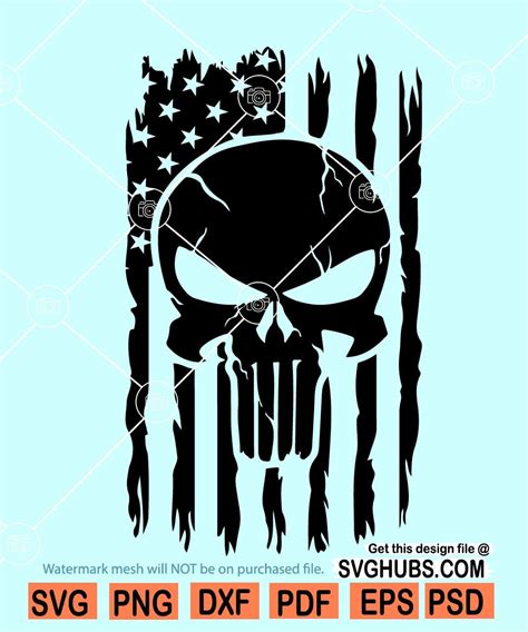 USA Flag Skull Svg Distressed Flag Skull Svg Skull American Flag Svg