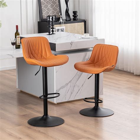 Youtaste Camel Bar Stools Set Of Adjustable Swivel Modern Barstools