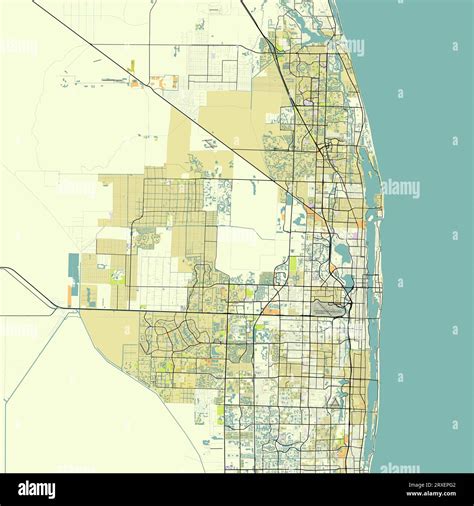 Map Of West Palm Beach Florida Usa Stock Vector Image And Art Alamy