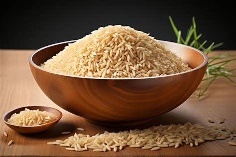 Premium Ai Image Natural Beauty Unprocessed Brown Rice Showcased In A