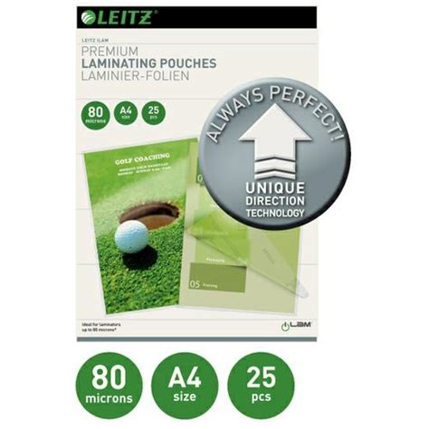 LEITZ LEITZ Pochettes De Plastification 80 Microns Par Face Format