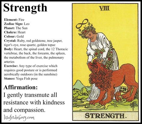 Holistic Tarot Correspondences For Strength Strength Tarot Tarot