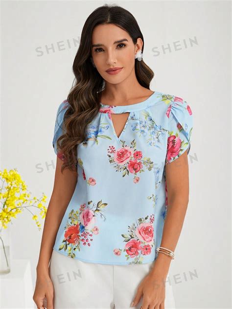 Shein Clasi Womens Floral Print Puff Sleeve Shirt Shein Usa