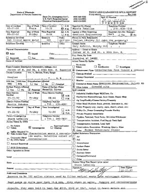 Fillable Online Dnr Wi How To Report Spills And Environmental