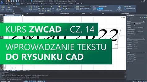 Wprowadzanie tekstu do rysunku CAD Kurs ZWCAD Część 14 YouTube