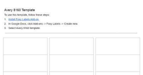 Template compatible with Avery 8160 (Made by FoxyLabels.com) - Google Docs