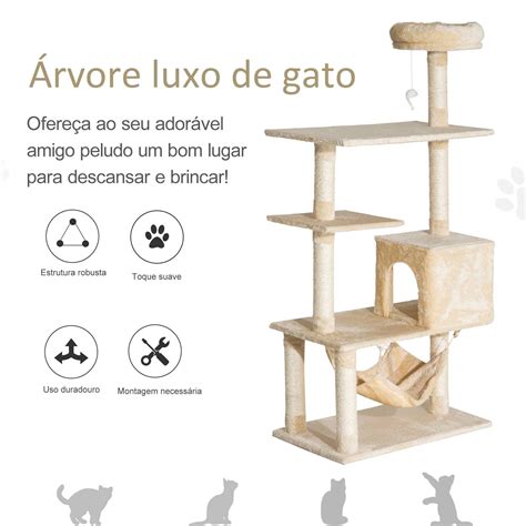 Arranhador Para Gatos M Ltiplas Plataformas X X Cm Cor Bege