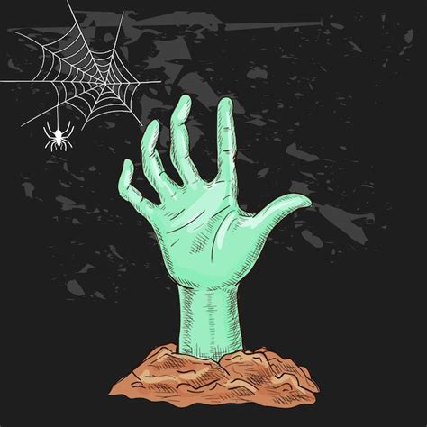 Premium Vector Dead Hand Halloween Illustration