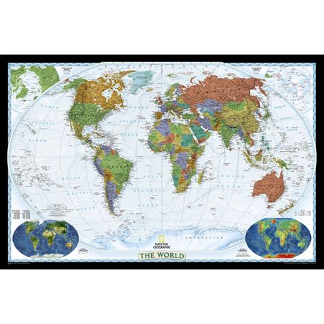 World Political Map Bright Colored Enlarged National Geographic Store National Geographic