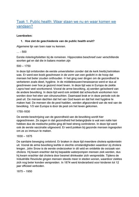 Alle Taken PGZ 2021 Taak 1 Public Health Waar Staan We Nu En Waar