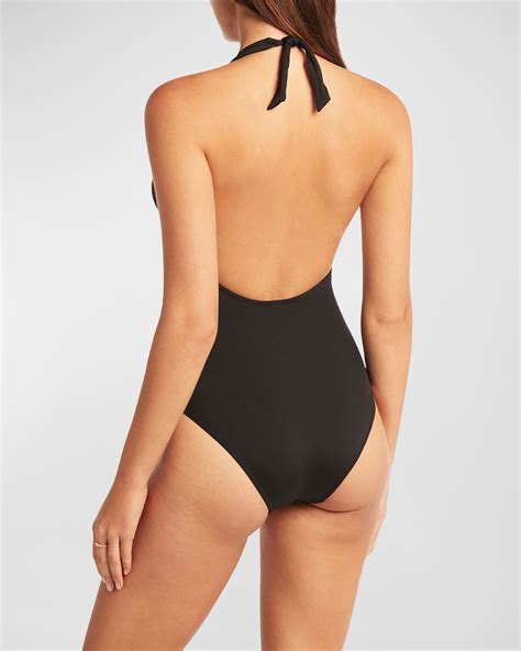 Sea Level Swim Keyhole Halter One Piece Swimsuit Neiman Marcus