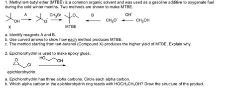 Solved Methyl Tert Butyl Ether Mtbe Is A Common Organic Chegg