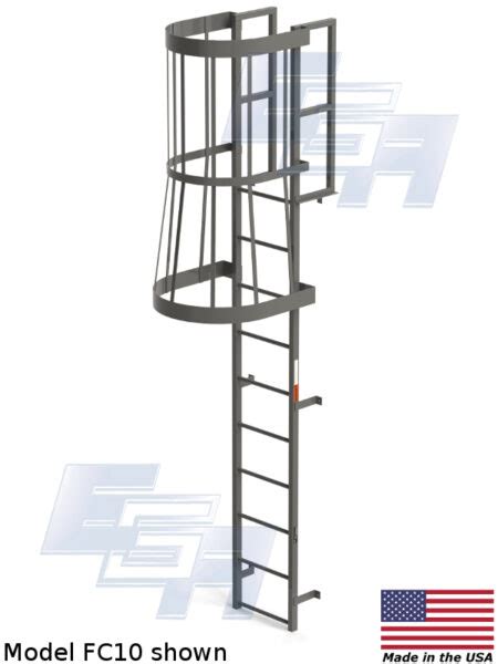 Fixed Vertical Cage Ladders With Cage Fc Ega Products Inc