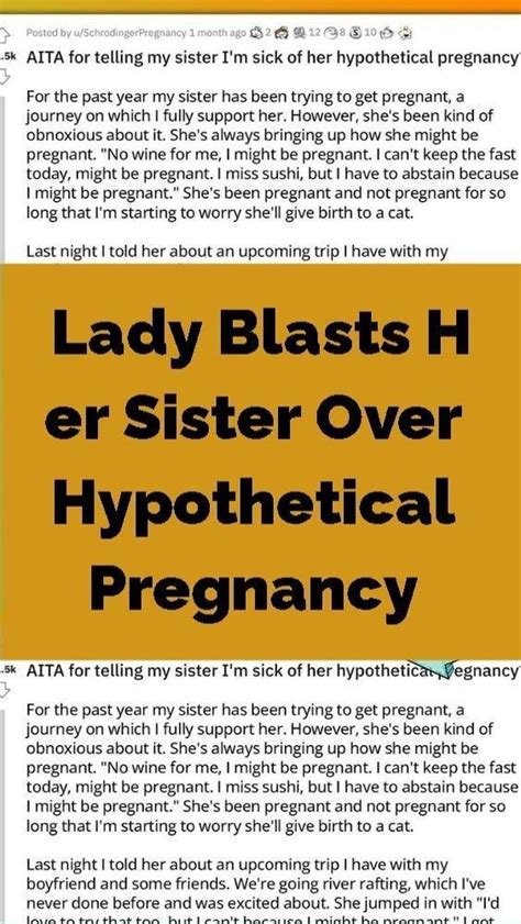 Lady Blasts Her Sister Over Hypothetical Pregnancy Artofit