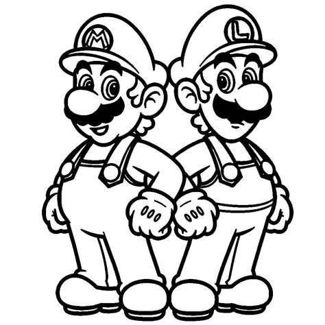 Desenho Para Colorir Mario E Luigi - Desenhos de Mario e Luigi Para Crianças de 2 Ano para Colorir e ...