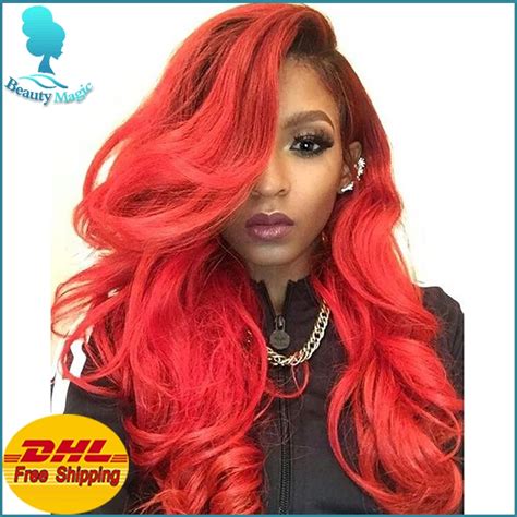 Red Lace Front Wig Ombre Synthetic Lace Front Wig Good Quality Ombre