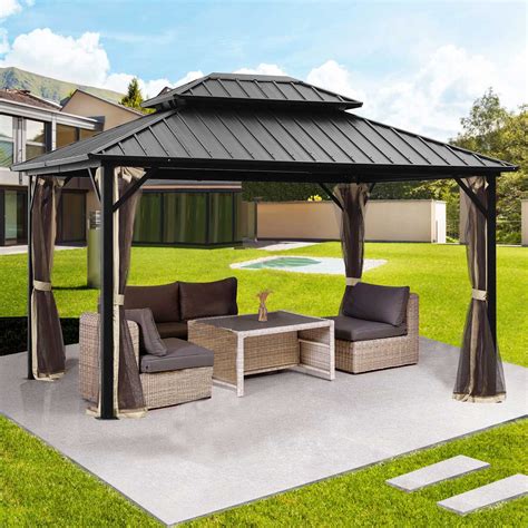 Gdy 10 Ft W X 12 Ft D Metal Patio Gazebo Wayfair