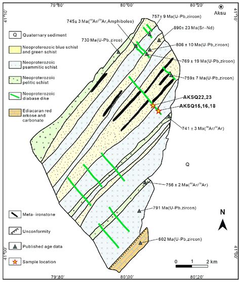 Simplified Geological Maps Of The Aksu Terrane With Locations Of