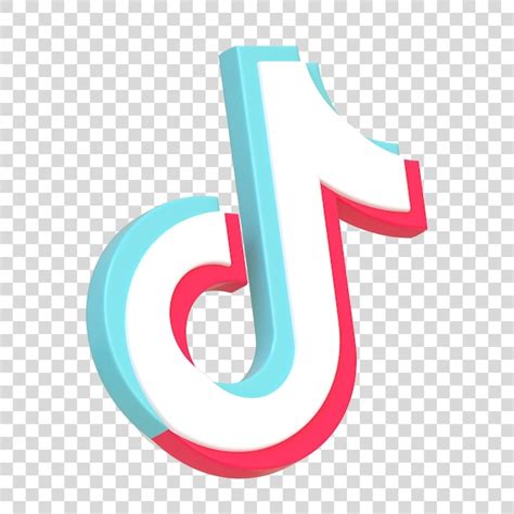 Icono volumétrico de tik tok aislado en un fondo blanco logotipo de