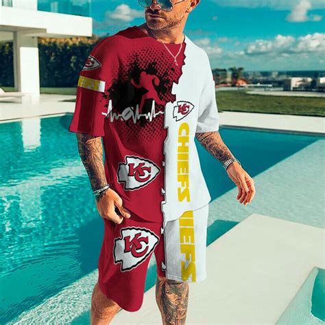 Kansas City Chiefs Fan Summer Outfit Set T-shrit and shorts