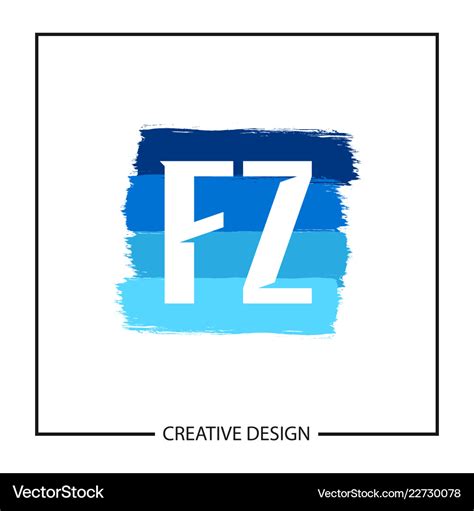 Initial Letter Fz Logo Template Design Royalty Free Vector