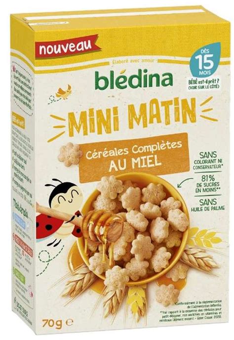 Mini matin céréales complètes au miel dès 15 mois Blédina 70 g La