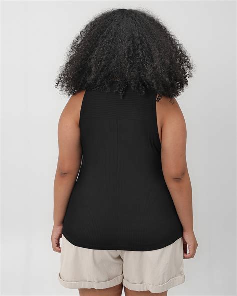 Riachuelo Regata Plus Size Feminina Canelada Preta Filipa By Riachuelo