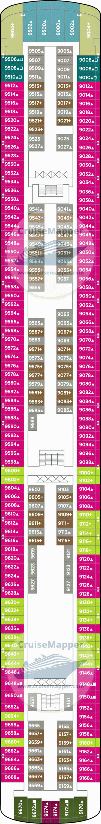 Norwegian Jewel deck 9 plan | CruiseMapper