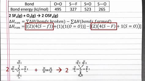 Chem 101 Using Bond Energies To Calculate Change In Enthalpy For A