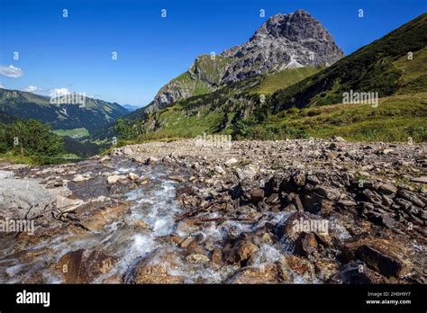 Mountain Stream In The Baergunttal Widderstein On The Right Baad