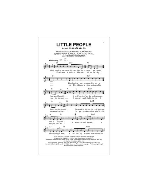 Claude-Michel Schonberg "Little People" Sheet Music & PDF Chords | 2 ...