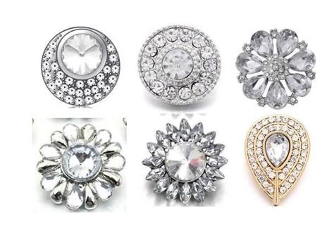 White Snap Charms Clear Snap Rhinestone Snap Charms For Snap Jewelry