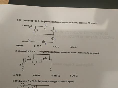 Oblicz rezystancję zastępczą widzianą z zacisków A i B Brainly pl