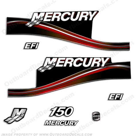 Mercury 150hp Efi Decal Kit 2005 Style Red