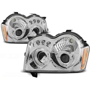 Scheinwerfer Angel Eyes LED chrom passt für Jeep Grand Cherokee ab 2005