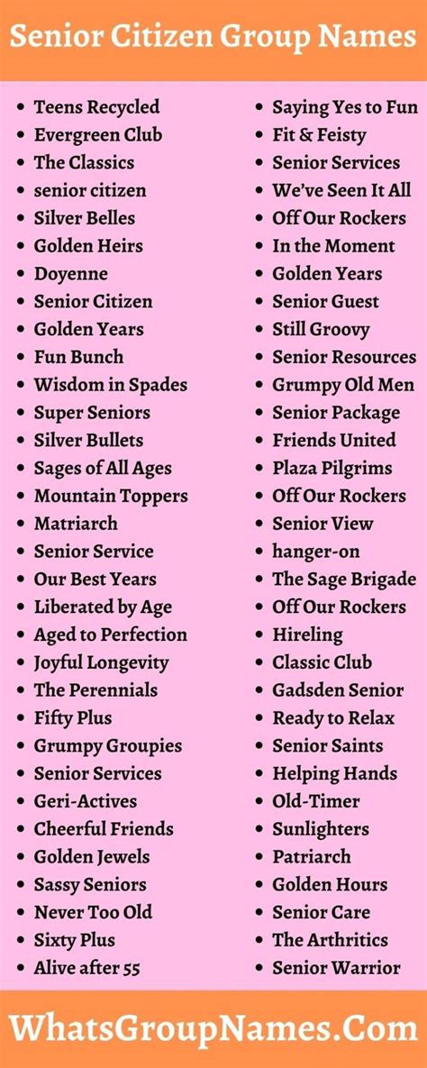 252 Senior Citizen Group Names For Ministry Old People Group [2021] Citizen Group Senior