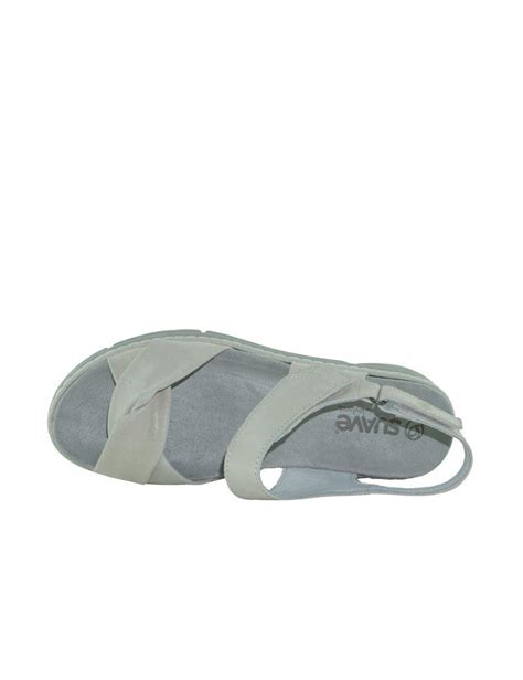 Suave Sandalia Tiras Velcro Dorada Calzados Primor